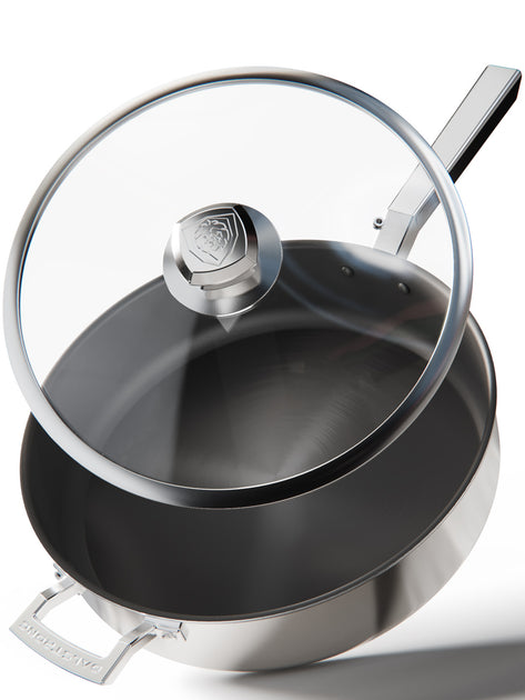 3 Quart Stock Pot, E-far Stainless Steel Metal Soup Pot with Glass Lid for  Cooking, Healthy & Rust Free, Heavy Duty & Dishwasher Safe